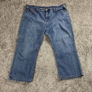 Levis Jeans Womens 14 Blue Cropped Straight Leg Mid Rise‎ Stretch Denim